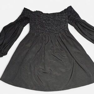 Likely Black Smocked Off-the-Shoulder Dress
